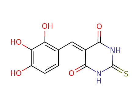 Molecular Structure of 1208534-92-2 (2-thioxo-5-(2,3,4-trihydroxybenzylidene)dihydropyrimidine-4,6(1H,5H)-dione)