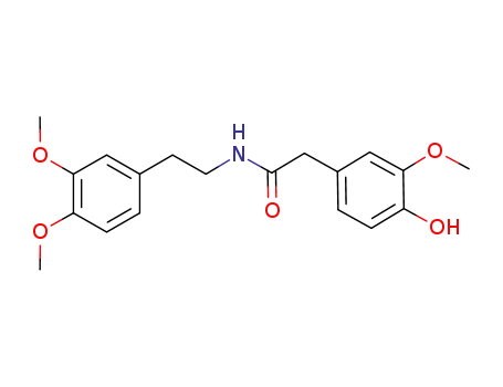 Molecular Structure of 361389-65-3 (N-[2-(3,4-dimethoxyphenyl)ethyl]-2-(3-hydroxy-4-methoxyphenyl)acetamide)