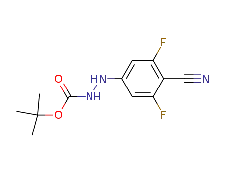 Molecular Structure of 1073973-04-2 (tert-butyl 2-(4-cyano-3,5-difluorophenyl)hydrazinecarboxylate)