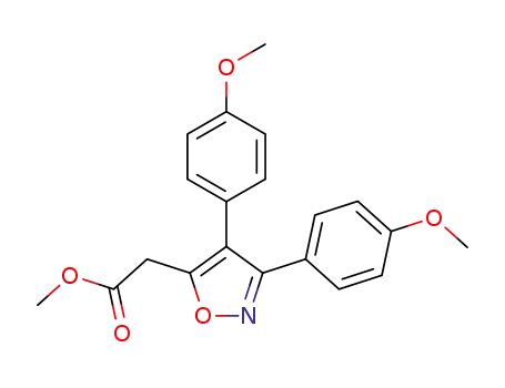 Molecular Structure of 131454-49-4 (5-Isoxazoleacetic acid, 3,4-bis(4-methoxyphenyl)-, methyl ester)