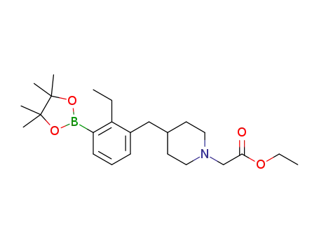 ethyl (4-{[2-ethyl-3-(4,4,5,5-tetramethyl-1,3,2-dioxaborolan-2-yl)phenyl]methyl}-1-piperidinyl)acetate