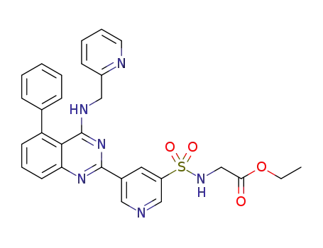 ethyl 2-(5-(5-phenyl-4-(pyridin-2-ylmethylamino)quinazolin-2-yl)pyridine-3-sulfonamido)acetate