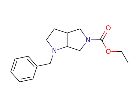 Molecular Structure of 132414-78-9 (Ethyl 1-benzylhexahydropyrrolo[3,4-b]pyrrole-5(1H)-carboxylate)