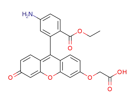 Molecular Structure of 1357390-74-9 (2-{9-[5-amino-2-(ethoxycarbonyl)phenyl]-3-oxo-3H-xanthen-6-yloxy}aceticacid)