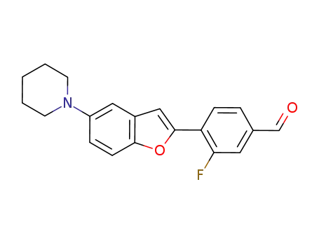 3-fluoro-4-(5-(piperidin-1-yl)benzofuran-2-yl)benzaldehyde