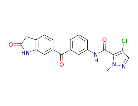 4-Chloro-2-methyl-2H-pyrazole-3-carboxylic acid [3-(2-oxo-2,3-dihydro-1H-indole-6-carbonyl)-phenyl]-amide