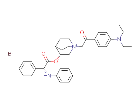 (R)-1-(2-(4-(diethylamino)phenyl)-2-oxoethyl)-3-((R)-2-phenyl-2-(phenylamino)acetoxy)-1-azoniabicyclo[2.2.2]octane bromide