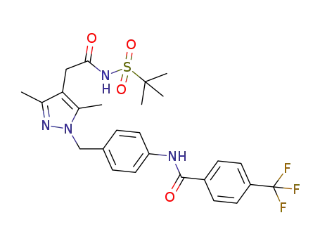 N-{4-[(3,5-dimethyl-4-{[(2-methylpropane-2-sulfonyl)carbamoyl]methyl}-1H-pyrazol-1-yl)methyl]phenyl}-4-(trifluoromethyl)benzamide