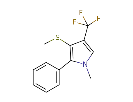 Molecular Structure of 1253394-26-1 (4-trifluoromethyl-1-methyl-3-(methylthio)-2-phenyl-1H-pyrrole)