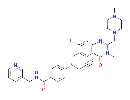 4-[[7-chloro-3-methyl-2-[(4-methylpiperazin-1-yl)methyl]-4-oxoquinazolin-6-yl]methyl-prop-2-ynylamino]-N-(pyridin-3-ylmethyl)benzamide