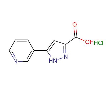Molecular Structure of 1093636-79-3 (5-PYRIDIN-3-YL-1H-PYRAZOLE-3-CARBOXYLIC ACIDHYDROCHLORIDE)