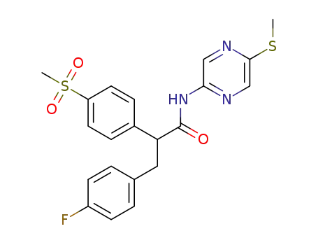 3-(4-Fluoro-phenyl)-2-(4-methanesulfonyl-phenyl)-N-(5-methylsulfanyl-pyrazin-2-yl)-propionamide
