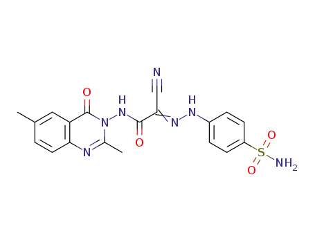 2-(2-(4-aminosulphonylphenyl)hydrazono)-2-cyano-N-(2,6-dimethyl-4-oxoquinazolin-3(4H)-yl)acetamide