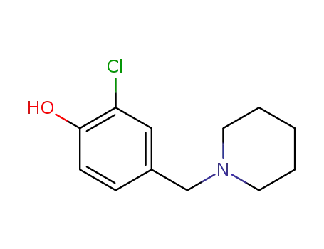 Molecular Structure of 69245-90-5 (Phenol, 2-chloro-4-(1-piperidinylmethyl)-)