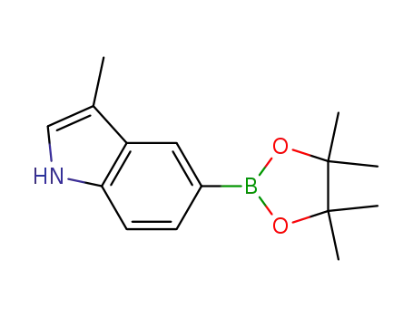 Molecular Structure of 851524-90-8 (3-methyl-5-(4,4,5,5-tetramethyl-1,3,2-dioxaborolan-2-yl)-indole)