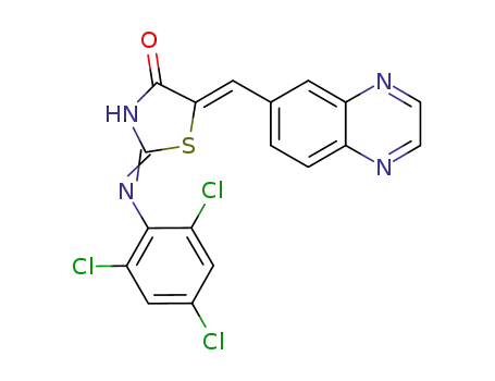 4(5H)-Thiazolone,
5-(6-quinoxalinylmethylene)-2-[(2,4,6-trichlorophenyl)amino]-, (5Z)-