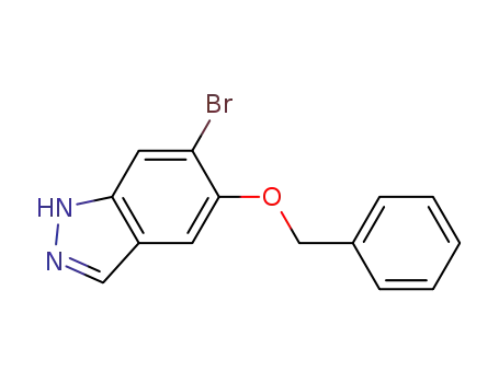 Molecular Structure of 1206800-86-3 (1H-Indazole, 6-bromo-5-(phenylmethoxy)-)