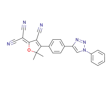 2-{3-cyano-5,5-dimethyl-4-[4-(1-phenyl-1H-[1,2,3]triazol-4-yl)phenyl]-5H-furan-2-ylidene}malononitrile