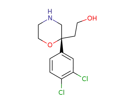 Molecular Structure of 191673-56-0 (2-[2-(3,4-Dichlorophenyl)morpholin-2-yl]ethanol)