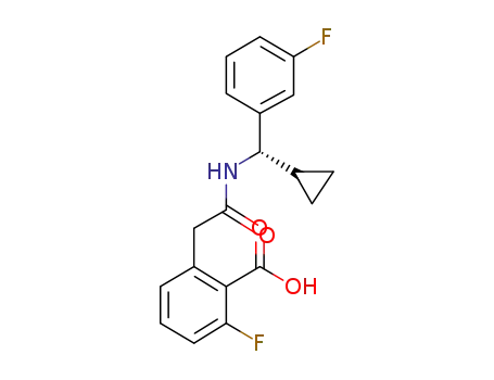 2-({[(S)-cyclopropyl-(3-fluoro-phenyl)-methyl]-carbamoyl}-methyl)-6-fluoro-benzoic acid