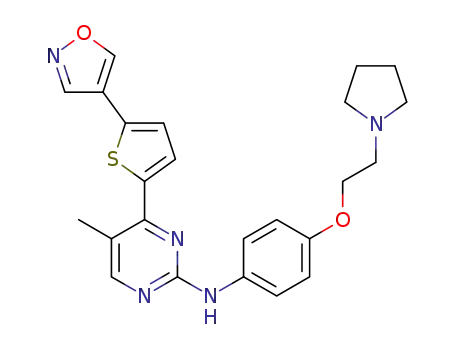 [4-(5-isoxazol-4-yl-thiophen-2-yl)-5-methyl-pyrimidin-2-yl]-[4-(2-pyrrolidin-1-yl-ethoxy)-phenyl]-amine