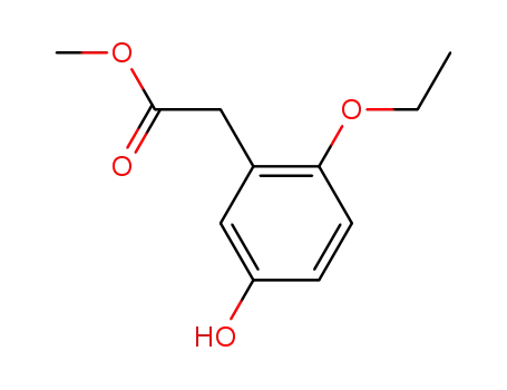 Molecular Structure of 441356-31-6 (Benzeneacetic acid, 2-ethoxy-5-hydroxy-, methyl ester (9CI))