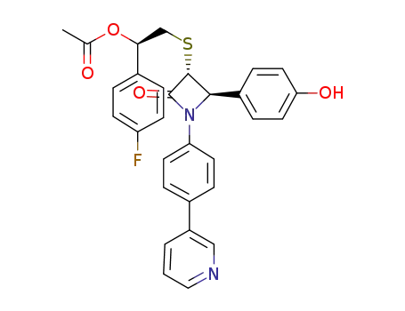 (1R)-2-[(3R,4R)-4-(4-hydroxyphenyl)-2-oxo-1-[4-(pyridin-3-yl)phenyl]azetidin-3-ylthio]-1-(4-fluorophenyl)ethyl acetate