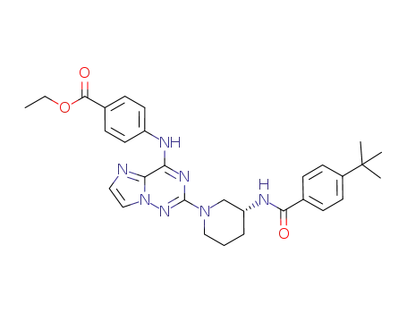 (R)-ethyl 4-(2-(3-(4-tert-butylbenzamido)piperidin-1-yl)imidazo[1,2-f][1,2,4]triazin-4-ylamino)benzoate