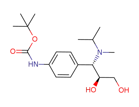 Molecular Structure of 1133434-00-0 (tert-butyl 4-((1S,2S)-2,3-dihydroxy-1-isopropyl(methyl)aminopropyl)-phenylcarbamate)
