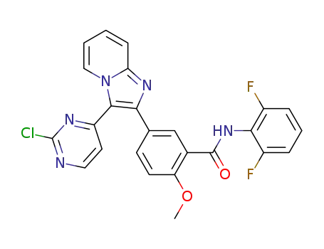 Molecular Structure of 1089278-50-1 (5-(3-(2-chloropyrimidin-4-yl)imidazo[1,2-a]pyridin-2-yl)-N-(2,6-difluorophenyl)-2-methoxybenzamide)