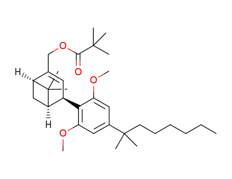 Molecular Structure of 1220887-85-3 (2-(3-myrtenyl-pivalate)-5-dimethylheptyl dimethylresorcinol)
