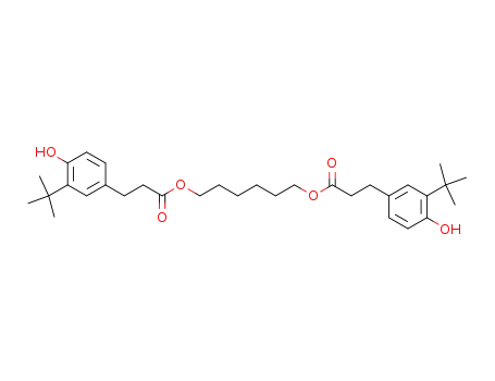 Molecular Structure of 934371-86-5 (3-(3-tert-butyl-4-hydroxy-phenyl)-propionic acid 6-[3-(3-tert-butyl-4-hydroxy-phenyl)-propionyloxy]-hexyl ester)