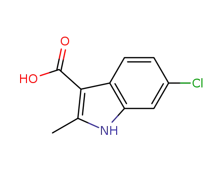 Molecular Structure of 920023-47-8 (1H-Indole-3-carboxylic  acid,  6-chloro-2-methyl-)