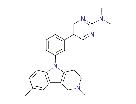 Molecular Structure of 1332448-14-2 (5-(3-(2,8-dimethyl-3,4-dihydro-1H-pyrido[4,3-b]indol-5(2H)-yl)phenyl)-N,N-dimethylpyrimidin-2-amine)