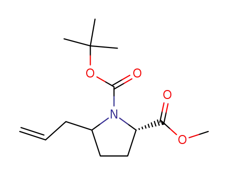 Molecular Structure of 195964-65-9 ((2S)-5-Allyl-1,2-pyrrolidinedicarboxylic acid 1-(tert-butyl) 2-methyl ester)