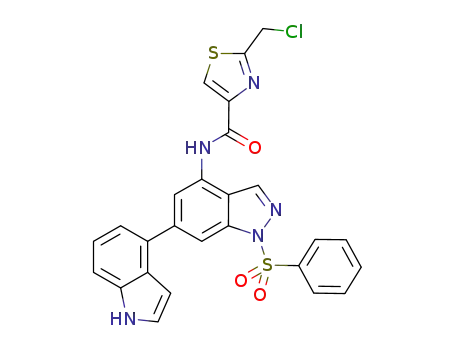 2-(chloromethyl)-N-[6-(1H-indol-4-yl)-1-(phenylsulfonyl)-1H-indazol-4-yl]-1,3-thiazole-4-carboxamide
