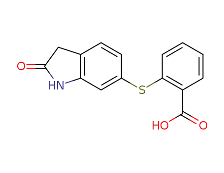 Molecular Structure of 919103-46-1 (Benzoic acid, 2-[(2,3-dihydro-2-oxo-1H-indol-6-yl)thio]-)