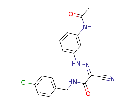 (Z)-N-(4-chlorobenzyl)-2-cyano-2-(2-((3-aminophenyl)acetamide)hydrazono)acetamide