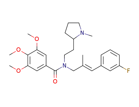 (E)-N-(3-(3-fluorophenyl)-2-methylallyl)-3,4,5-trimethoxy-N-(2-(1-methylpyrrolidin-2-yl)ethyl)benzamide