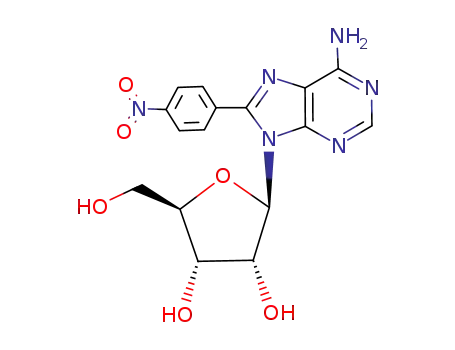 (2R,3R,4S,5R)-2-(6-amino-8-(4-nitrophenyl)-9H-purin-9-yl)-5-(hydroxymethyl)tetrahydrofuran-3,4-diol