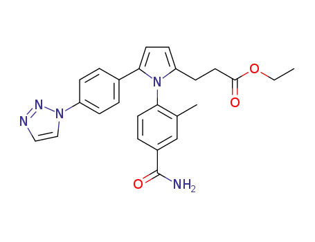 3-[1-(4-carbamoyl-2-methylphenyl)-5-(4-[1,2,3]triazo1-1-ylphenyl)-1H-pyrrol-2-yl]propionic acid ethyl ester