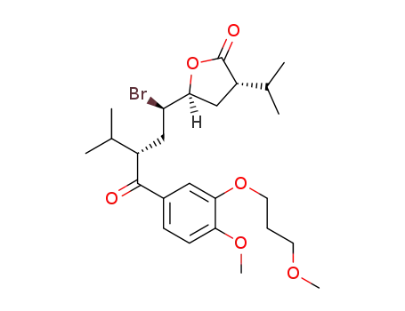 3(S)-isopropyl-5(S)-{1(R)-bromo-3(S)-isopropyl-4-[4-methoxy-3-(3-methoxypropoxy)phenyl]-4-oxo-butyl}-tetrahydrofuran-2-one