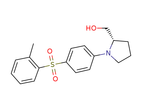 Molecular Structure of 1283146-19-9 ((S)-(1-(4-(o-tolylsulfonyl)phenyl)pyrrolidin-2-yl)methanol)