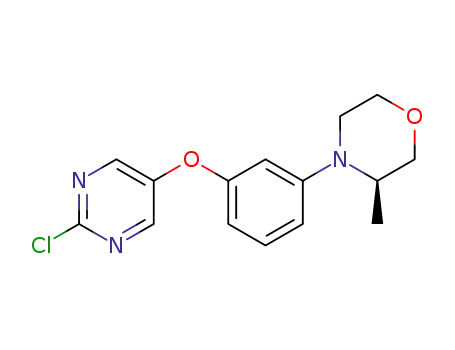 Molecular Structure of 1350660-07-9 ((R)-4-[3-(2-chloropyrimidin-5-yloxy)phenyl]-3-methyl-morpholine)
