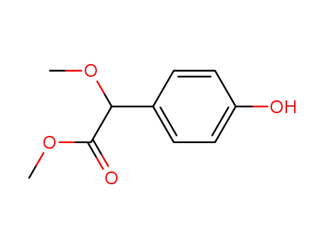 Molecular Structure of 76529-98-1 (methyl α-methoxy-(p-hydroxyphenyl)acetate)