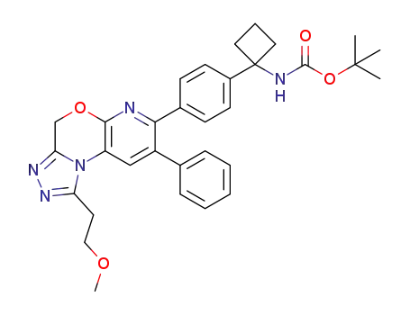 tert-butyl (1-(4-(1-(2-methoxyethyl)-8-phenyl-4H-pyrido[2,3-b][1,2,4]triazolo[4,3-d][1,4]oxazin-7-yl)phenyl)cyclobutyl)carbamate