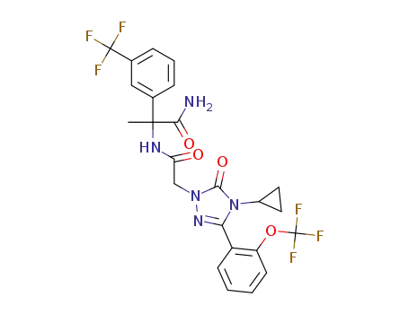 2-[({4-Cyclopropyl-5-oxo-3-[2-(trifluoromethoxy)phenyl]-4,5-dihydro-1H-1,2,4-triazol-1-yl}acetyl)amino]-2-[3-(trifluoromethyl)phenyl]propanamide