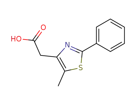 Molecular Structure of 101736-22-5 (2-(5-METHYL-2-PHENYLTHIAZOLE-4-YL)ACETIC ACID)