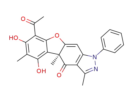 (S)-8-acetyl-5,7-dihydroxy-3,4a,6-trimethyl-1-phenyl-1,4a-dihydro-4H-benzofuro[3,2-f]indazol-4-one