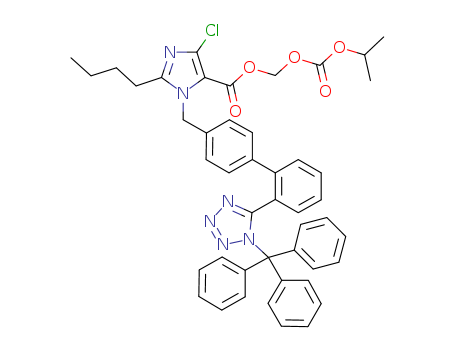 2-butyl-4-chloro-1-[2'-(1-triphenylmethyl-1H-tetrazol-5-yl)-1,1'-biphenylmethyl]imidazole-5-carboxylic acid 1-[(isopropoxy)carbonyloxy]methyl ester